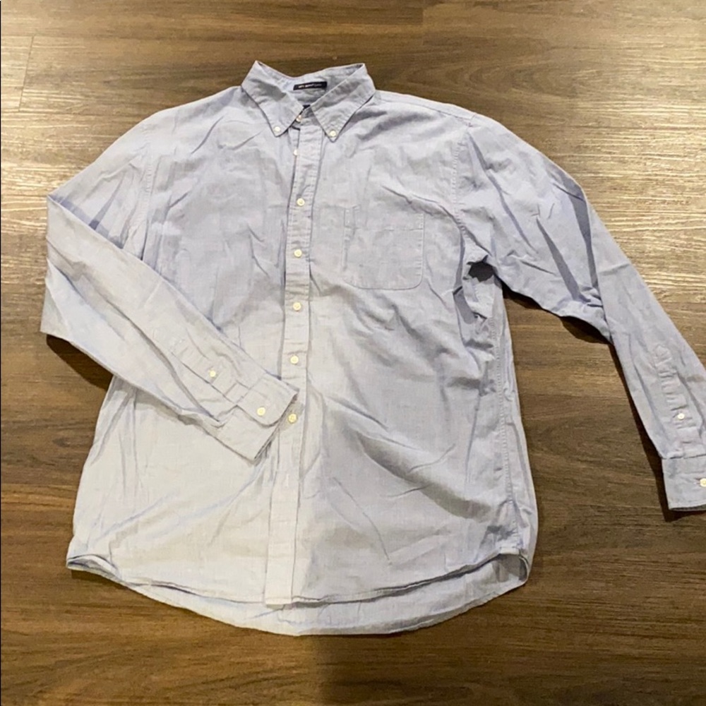 Men’s Lands End Large Tall Button Down Blue Shirt
